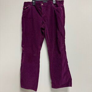 Ideology 12 petite low rise, women’s magenta colored corduroys